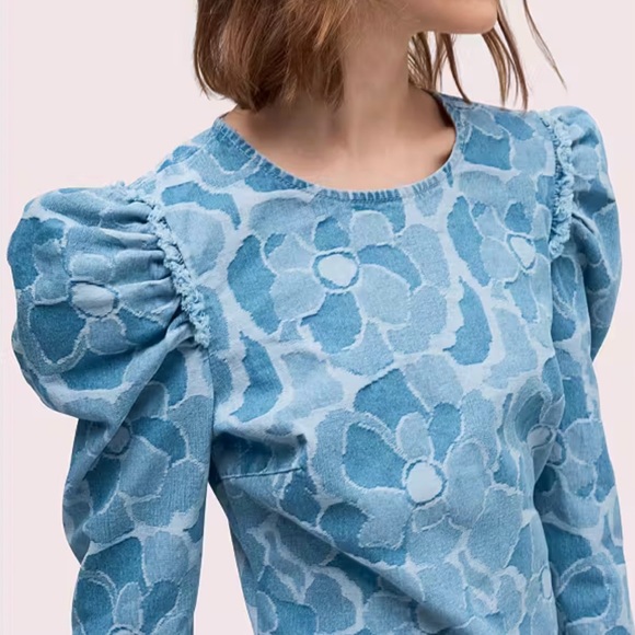 Kate Spade Abstract Peony Denim Dress - Picture 2 of 8